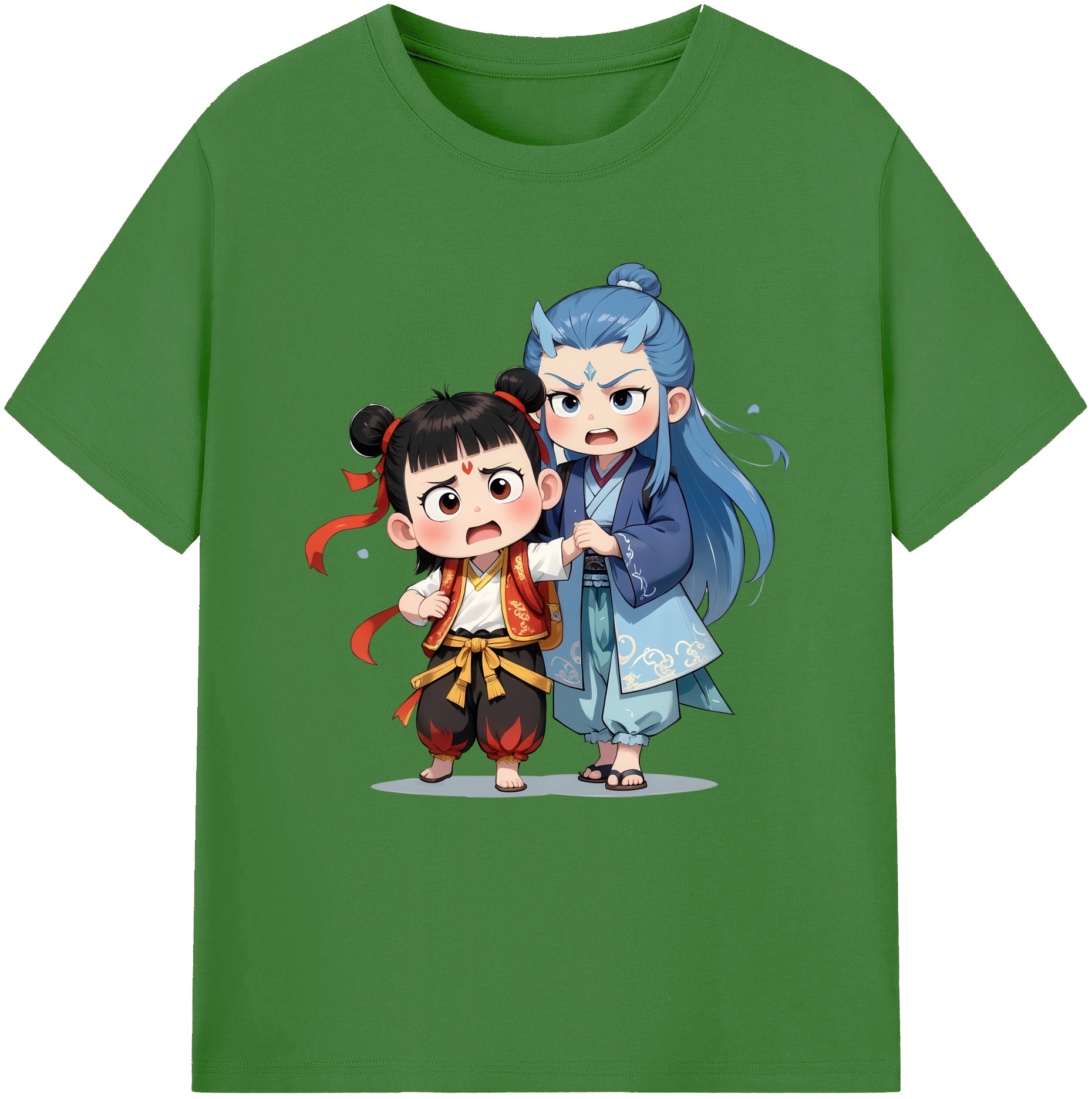 （画像用） Ne Zha 2 ナタ 魔童の大暴れ レディースカジュアルプリントTシャツ（綿100％）